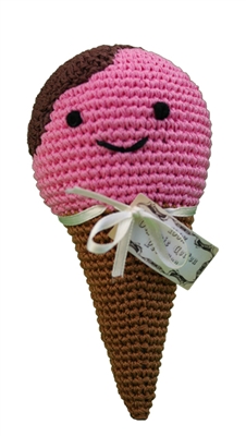 Knit Knacks Scoop the Ice Cream Cone Organic Cotton Small Dog Toy